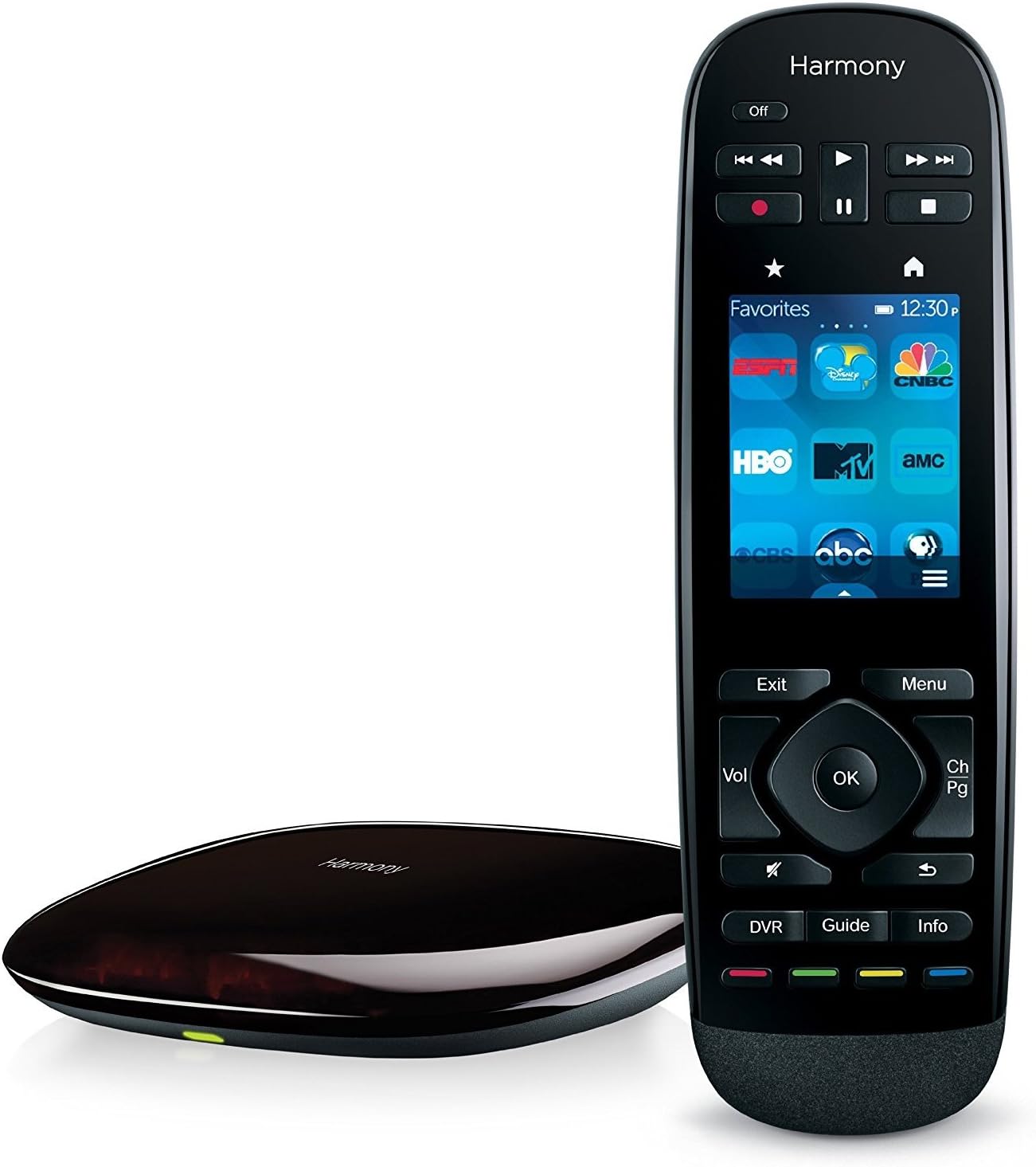 Logitech Harmony Remote with Customizable Touch Screen and Closed Cabinet RF Control - Black (Renewed)