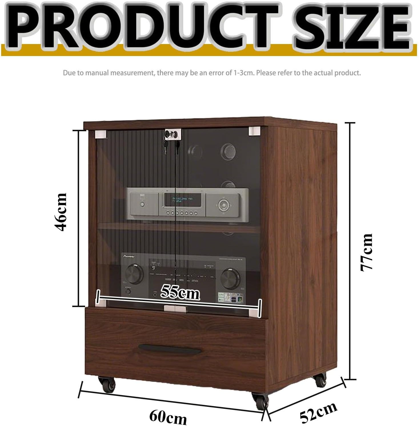 LIHDNGXM Heavy Duty Audio Rack On Wheels Modern AV Cabinet