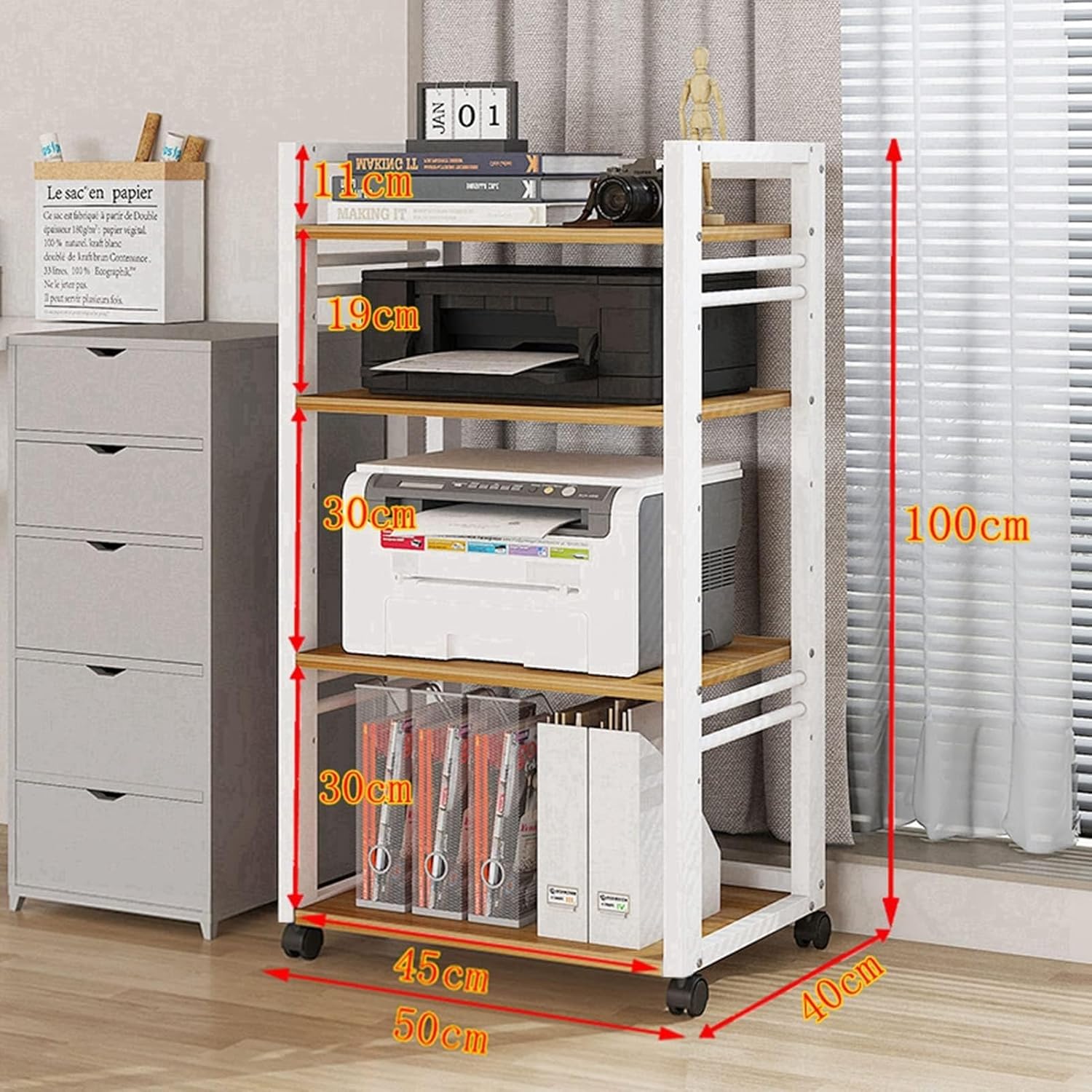 YLQFGUVWK 4-Tier AV Media Stand Player CD DVD Rack