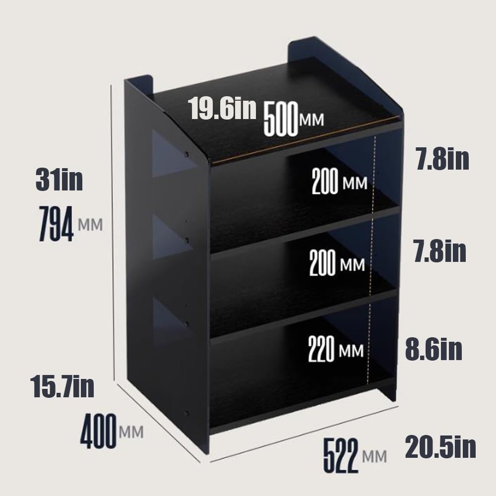 KGPGNYMYHA 3 4-Tier Media Storage Shelves Acrylic AV Media Stand With Wooden Shelves
