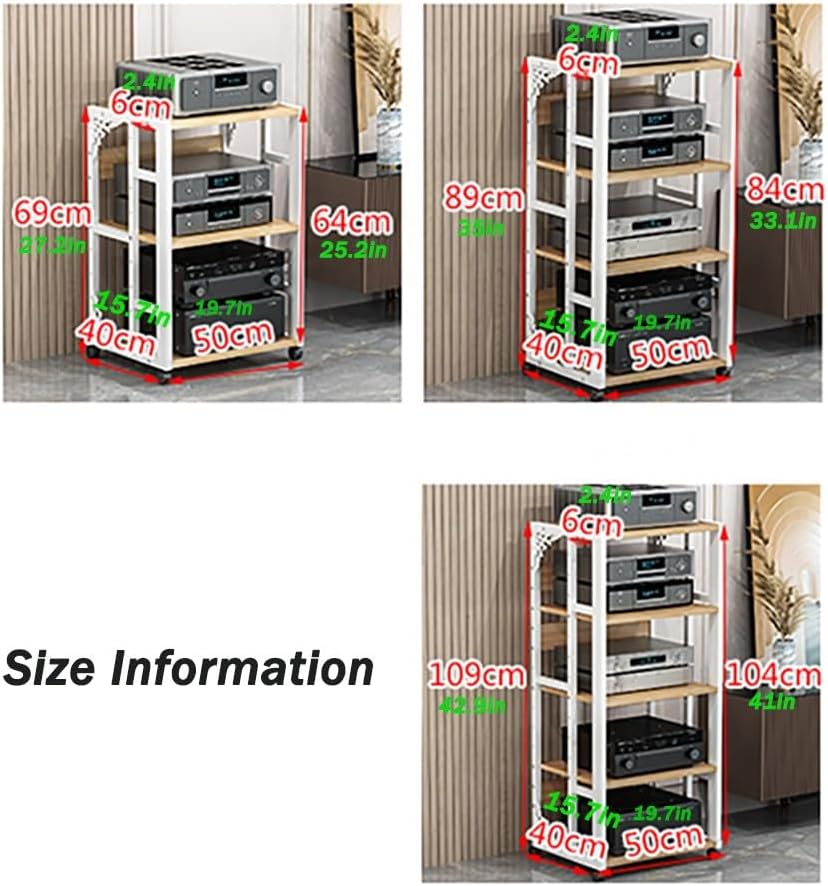 SXYHCK 3/4/5-Tier Audio Video Storage Cabinet with Adjustable Shelves