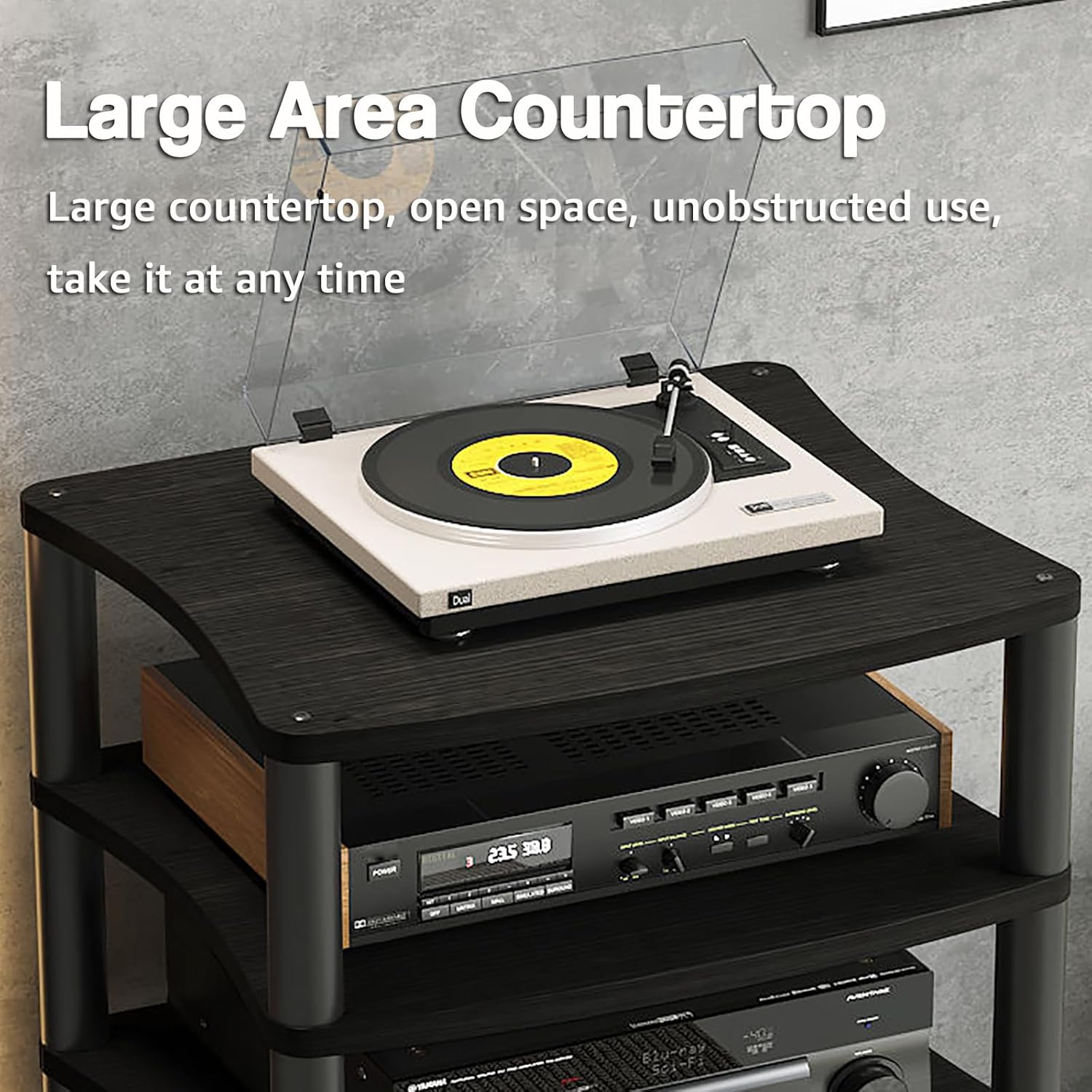 White 1-Tier Stereo Rack AV Media Stand