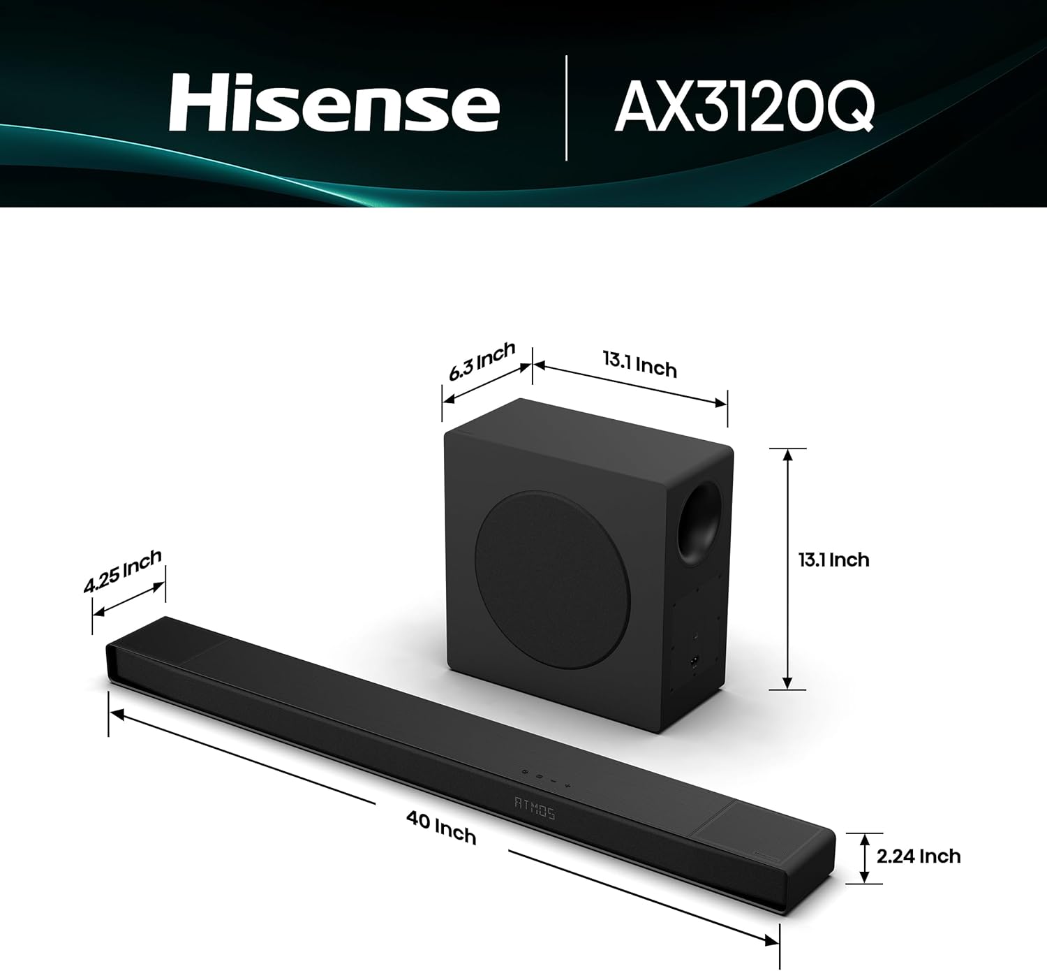 Hisense AX3100Q 3.1Ch Sound Bar with Wireless Subwoofer