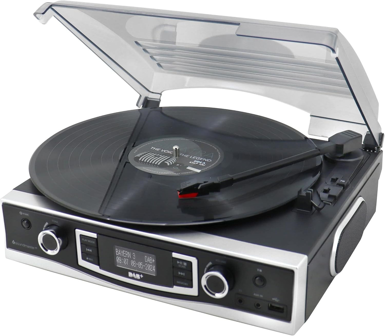 Soundmaster PL590SW Turntable DAB+ Radio USB MP3 Built-in Speaker Headphone Jack Encoding