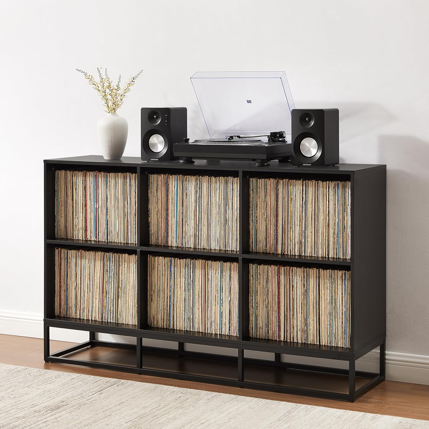 Crosley Furniture Enzo 6 Cube Record Storage Media Player Stand