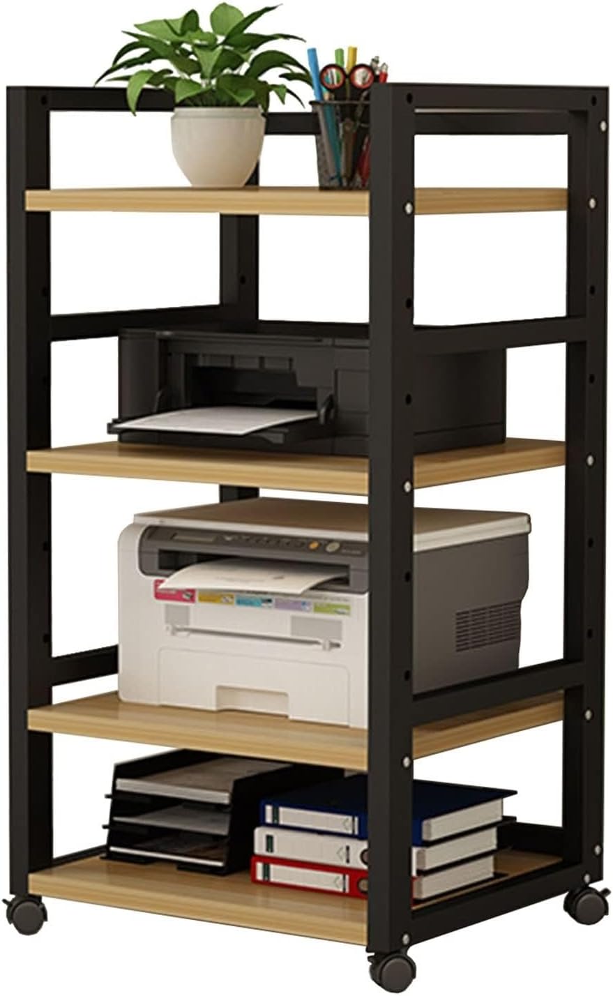 YLQFGUVWK 4 Tier AV Media Stand Corner Frame Wooden Corner Frame Component Cabinet Stereo Audio Rack Stand Tower Perfect for DVD Player for Home/Office/DJ/Theatre (Color : Black