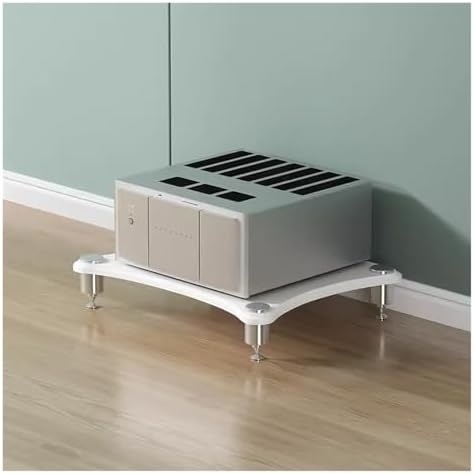 UYCVT HiFi Audio Video Stand - Floor-Standing Cabinet for Stereo Amplifiers Game Consoles & Media Components - Stylish Shelving Unit for Home Theater & Entertainment Setup-White-1 Shelf