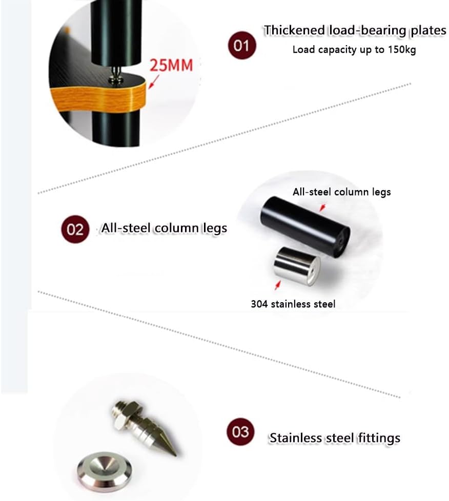 NILZA Solid Wood Audio Rack Stereo Component Cabinet 3 Tier Audio Tower Audio Video Media Stand Shockproof Audio Cabinet Shelf For DVD Players TV Box Cable Box WiFi Router(60x48x70.5cm/23.6x18.9x27.7)