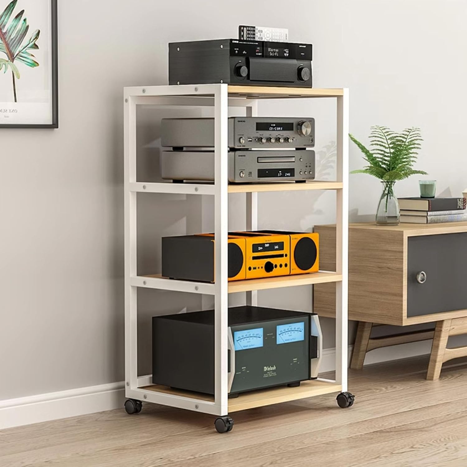 WUHUQN Movable Media Storage Cabinet