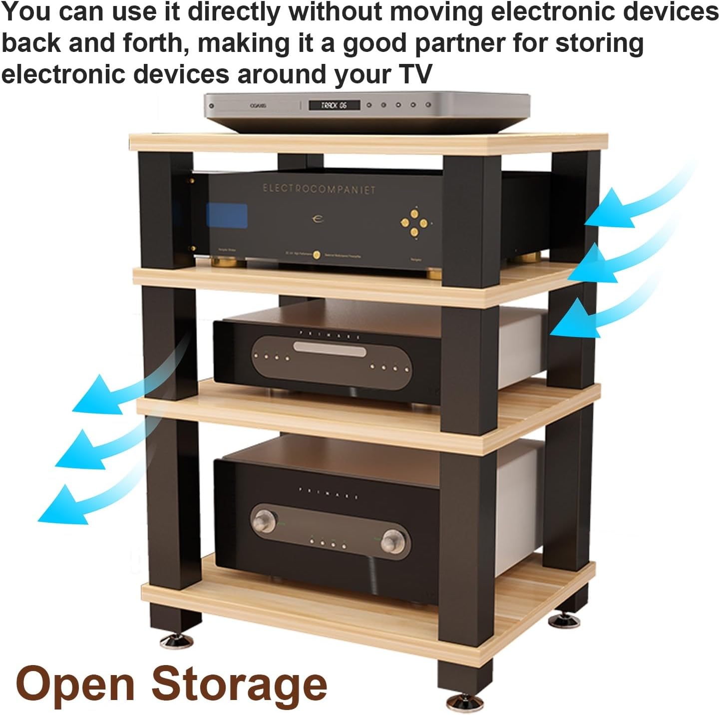 YIFAIIX 4-Tiers AV Media Stand