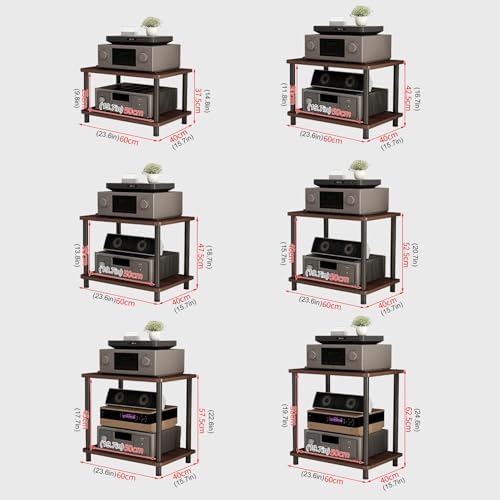 Carbon Fiber 2-Tier AV Media Stand - Audio Rack Tower for TV & Game Consoles