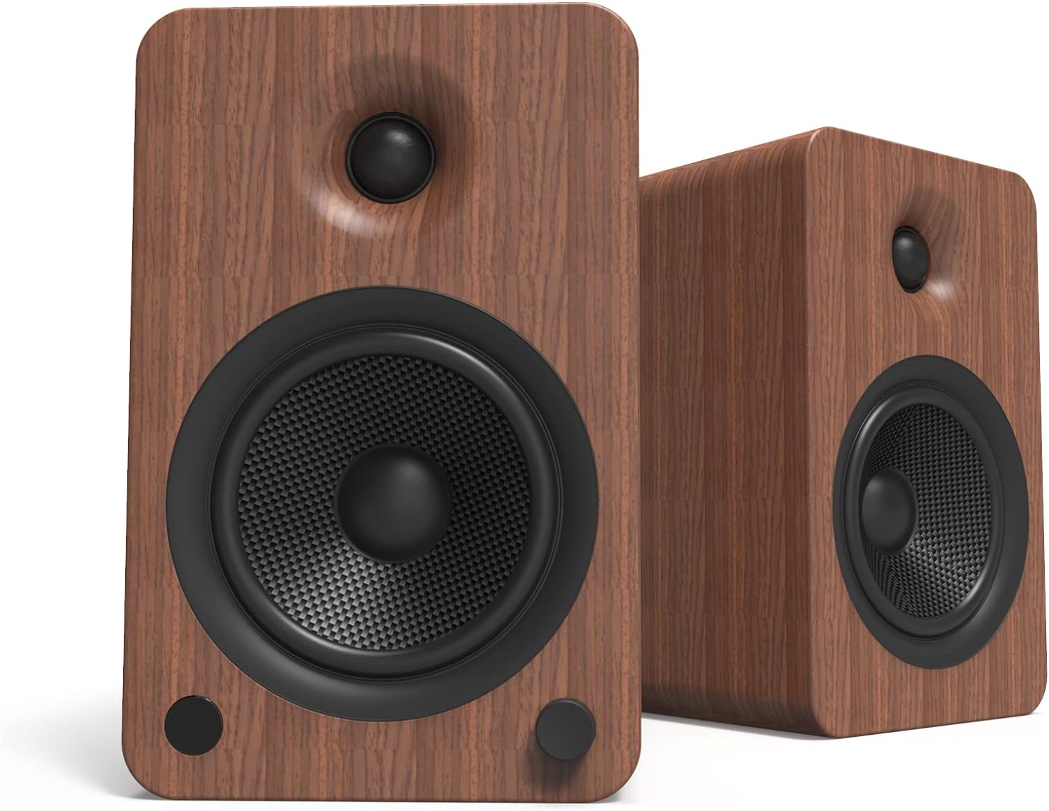 Kanto YU6WALNUT Powered Bookshelf Speakers with Bluetooth and Phono Preamp | Pair | Walnut