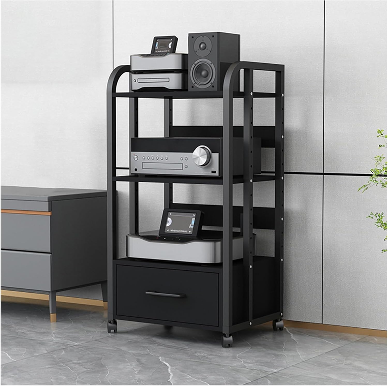 LXLZYXSF 3 Layers Audio Video Rack Media Compontents Stand 39inch Tall