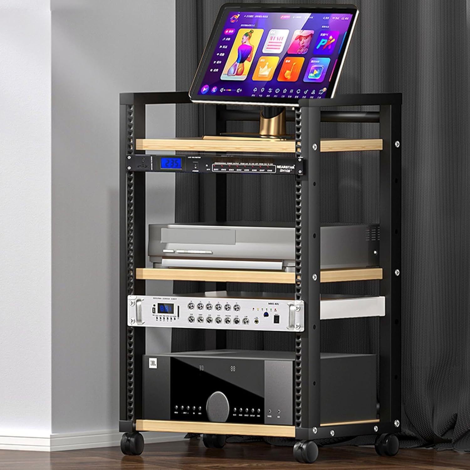 Zdlopteron 3 Tier Media Stand With Wheels