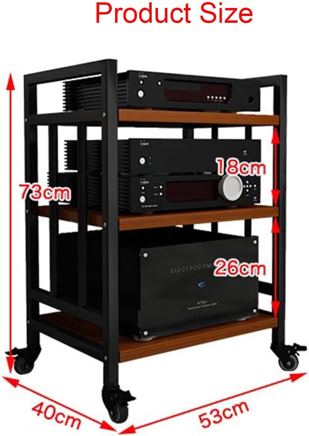 WUHUQN Media Stand 3-Tier Media Stand Audio/Video Component Cabinet Audio Stand CD Rack Corner Rack Component Cabinet Stereo Rack Audio Tower