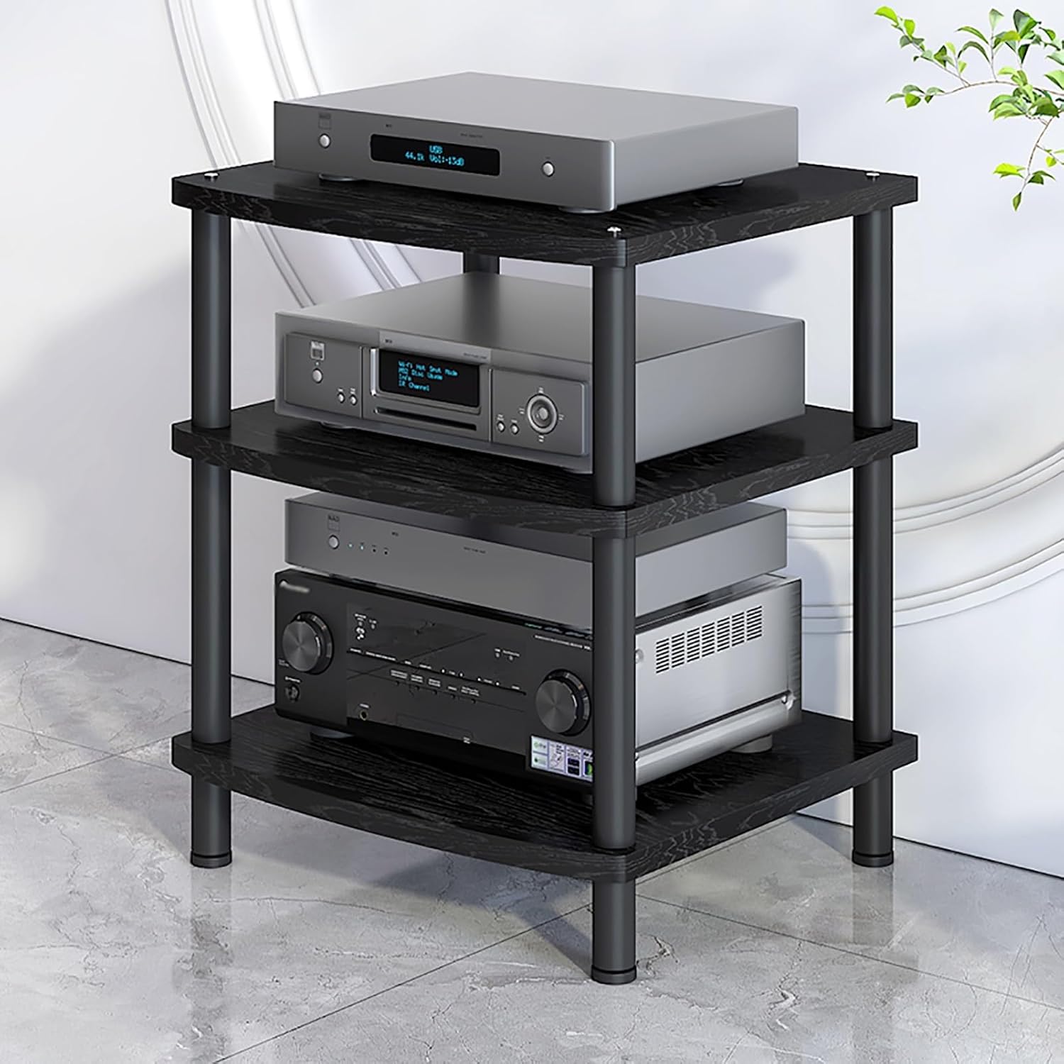 XingLi 3-Tier AV Media Stand/Video Component Cabinet Open Storage AV Cabinet