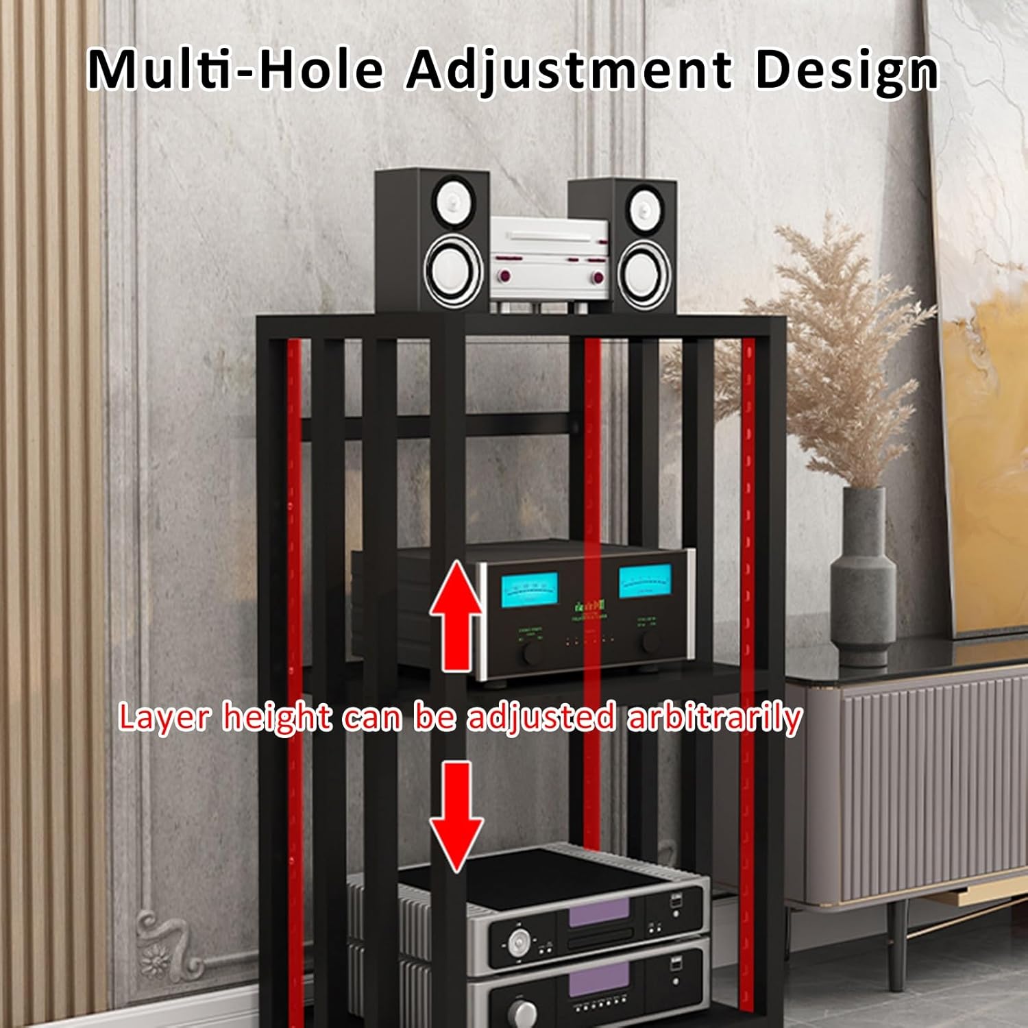 POWRZZZY 4-Tier AV Media Stand
