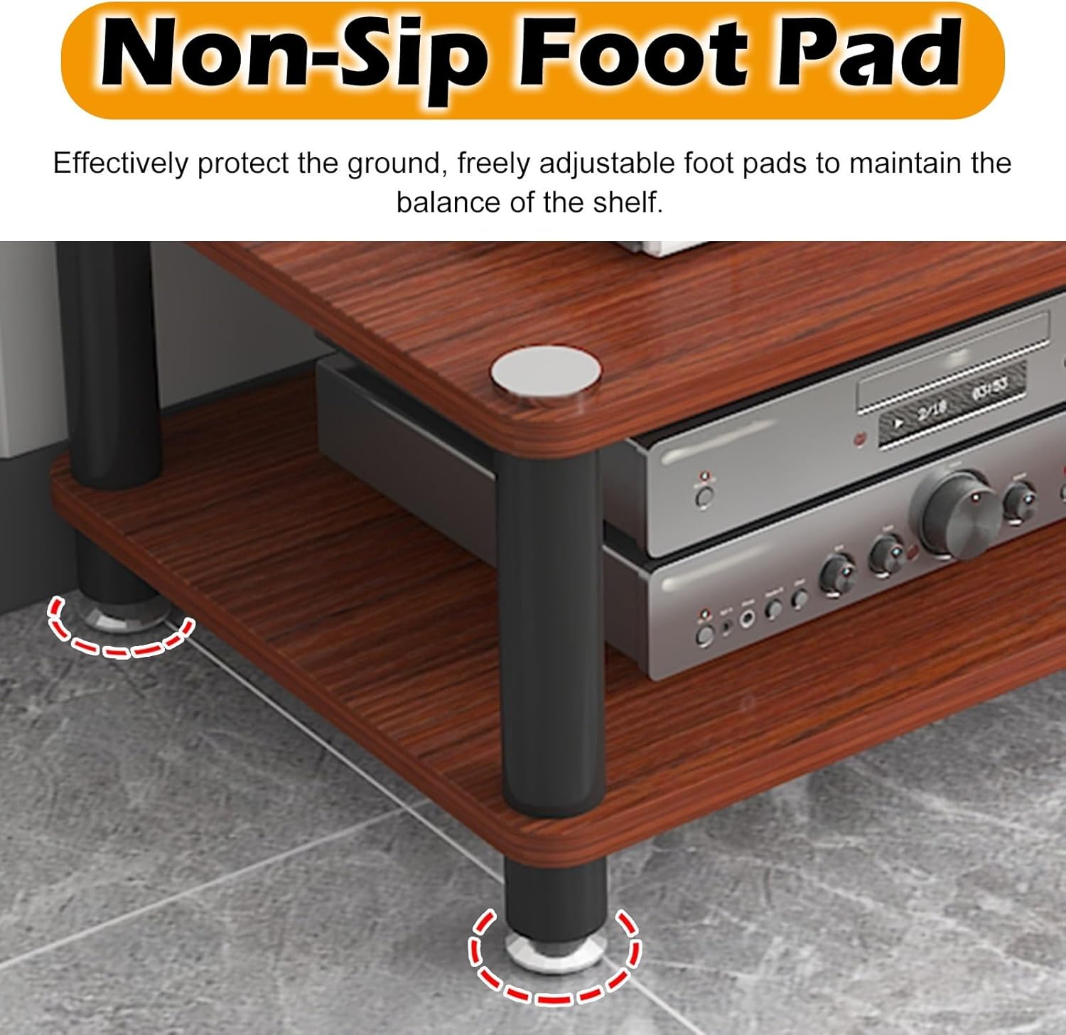 RENLXFI HiFi Racks and Stands Audio Rack Cabinet Av Shelf