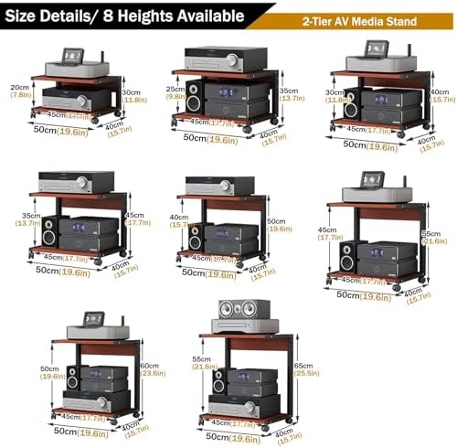 USZWBY Media Stereo Cabinet Standav Media Stand with Wheels
