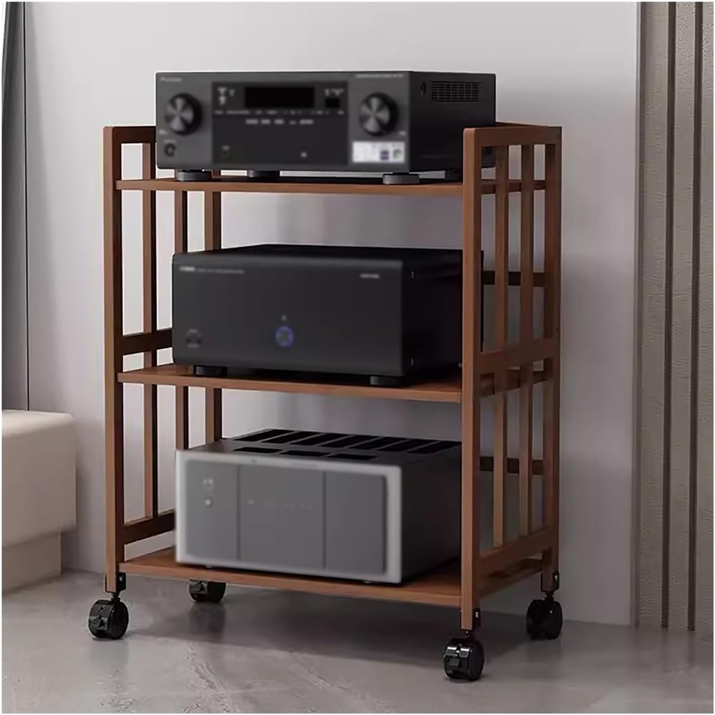 Media Stand 3 Tier Stereo Cabinet Furniture