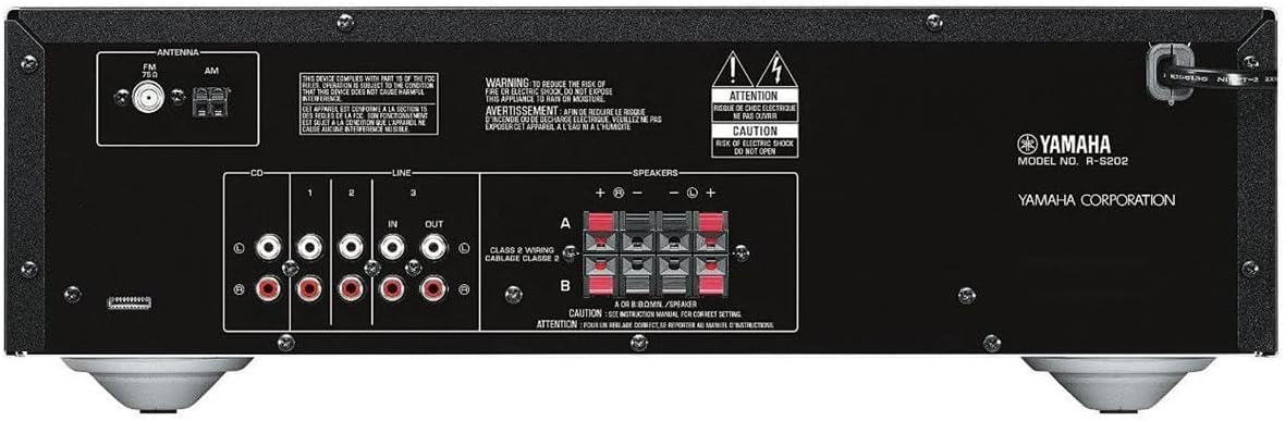 YAMAHA R-S202BL Stereo Receiver with Bluetooth + H&A 16 AWG Speaker Wire Cable (100' Spool)