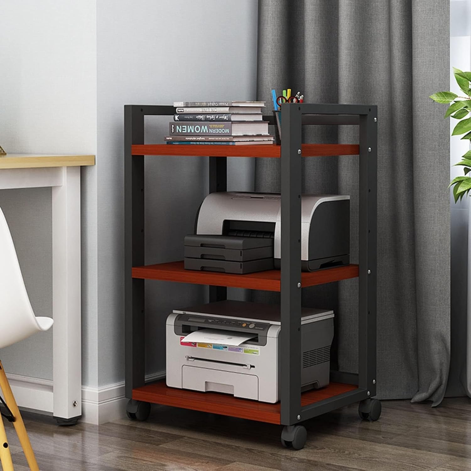 WUHUQN Media Stand Audio Video Media Vertical Cabinet 3 Layers