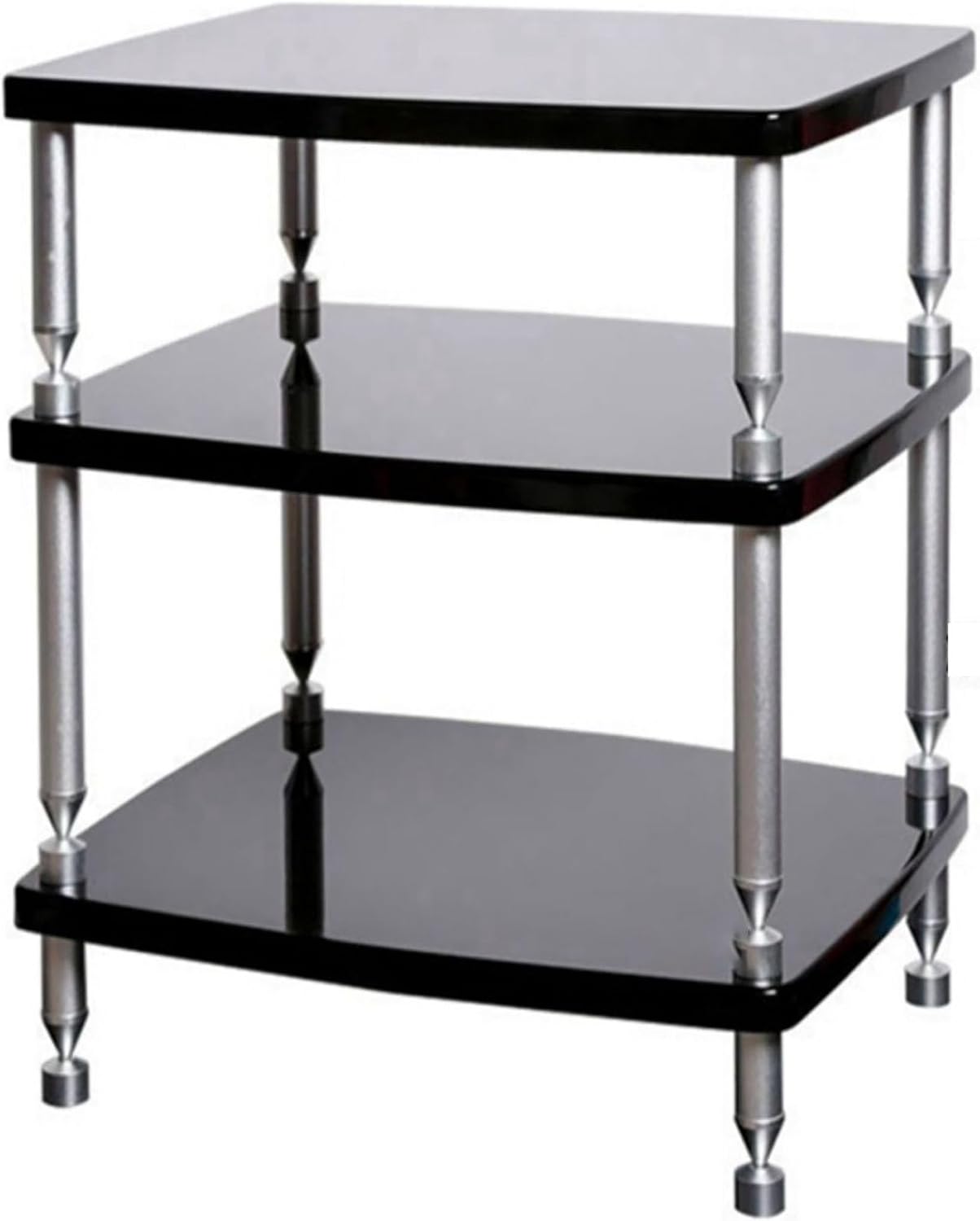 UYCVT Heavy Duty 3-Tier Corner Av Media Stand HiFi Audio Rack Open Storage Stereo Shelf Multi-Media Component Rack for Home Theater & Entertainment Center-59 * 49 * 63cm