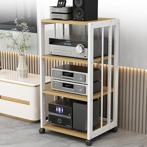 Audio-Video Media Stand with Adjustable Shelves