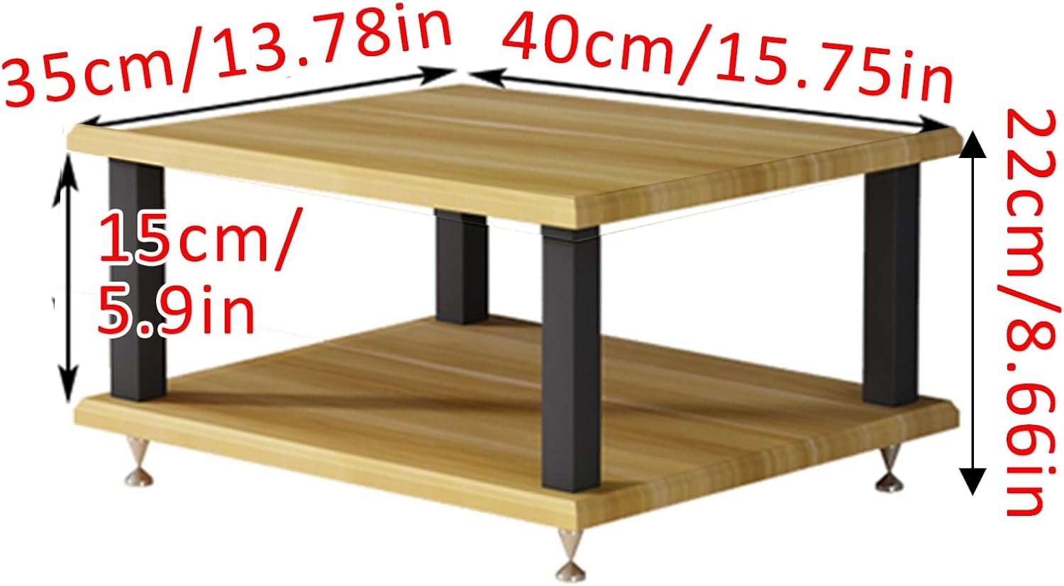 4-Tier AV Media Stand Corner Shelf Audio-Video Rack Stand Entertainment Video Game Console Cabinet Shelf Display Record Player Stereo Receiver for Living Gaming Recording Room(Teak