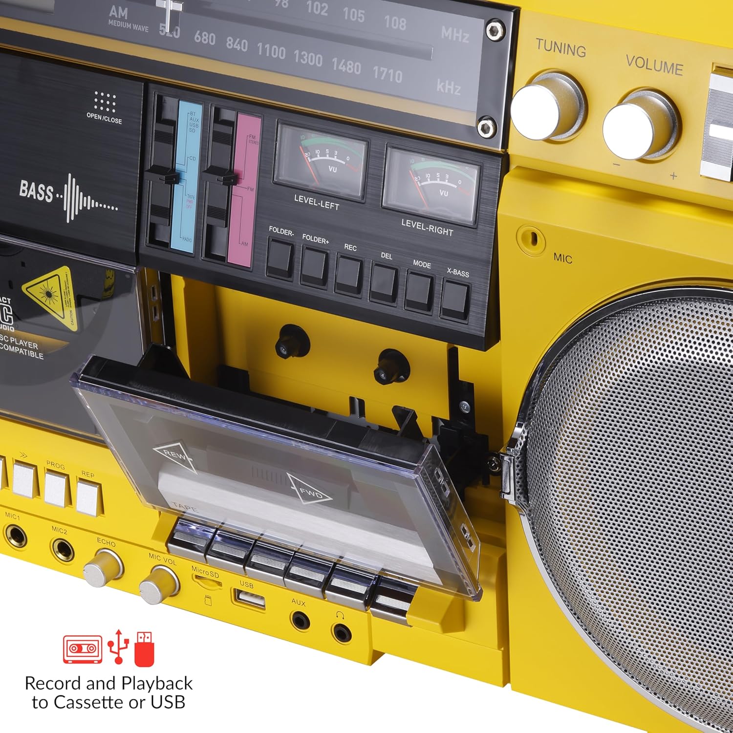 aiwa Retro Boombox CD Player with Cassette Recording