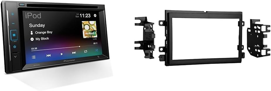Pioneer AVH-241EX Double-Din CD/DVD Receiver & Metra 95-5812 Double DIN Installation Kit Fits Select 2004-2019 Ford Vehicles -Black.