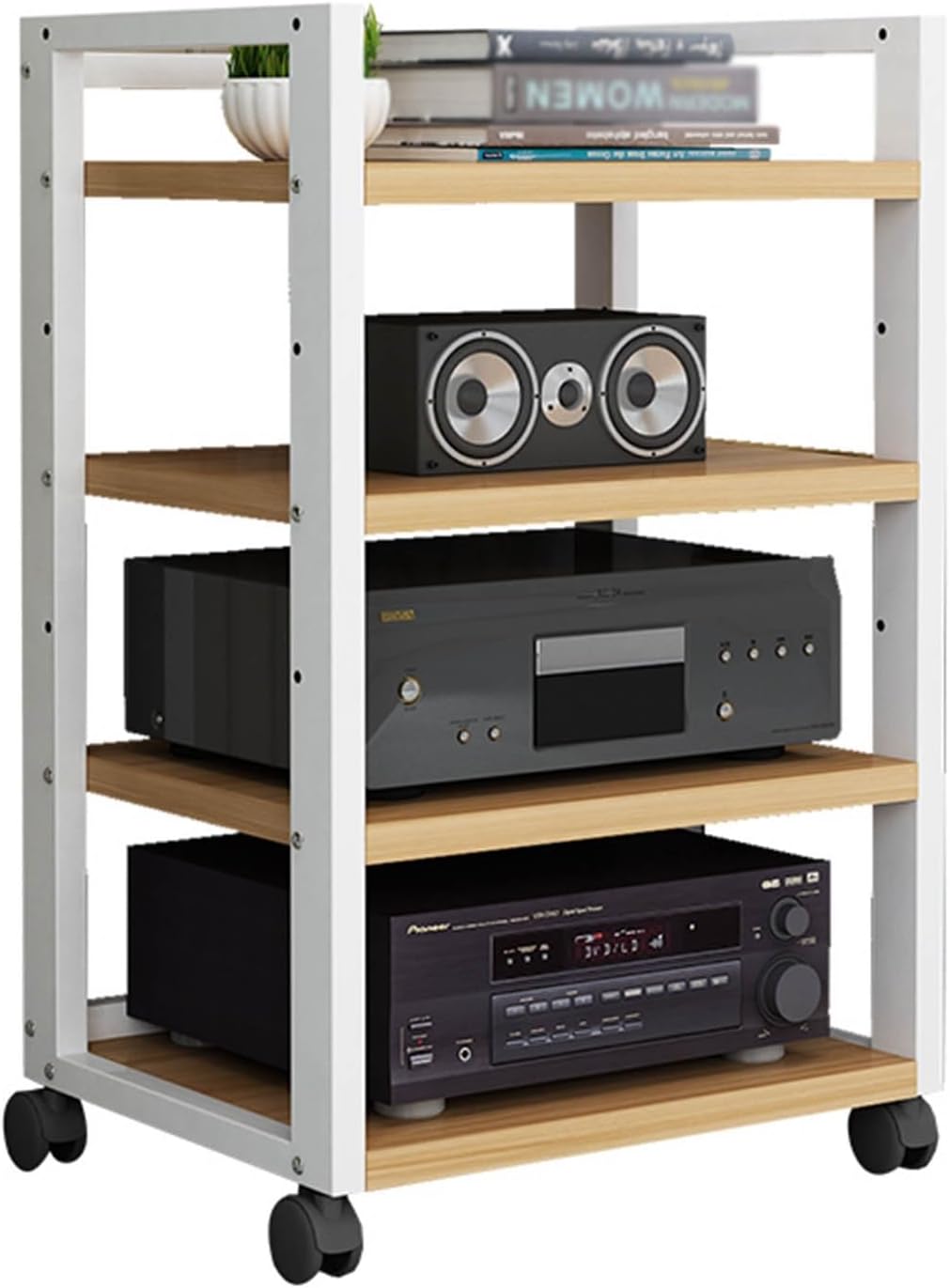 4-Tier Media Storage Cabinet