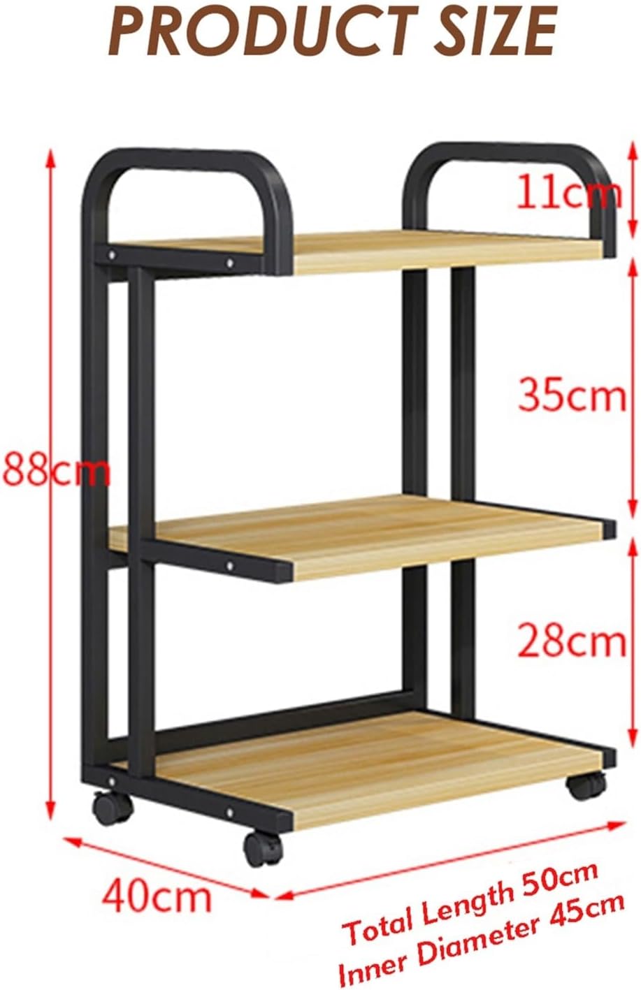 YLQFGUVWK Audio Video Media Stand with 3 Height Adjustable Shelves