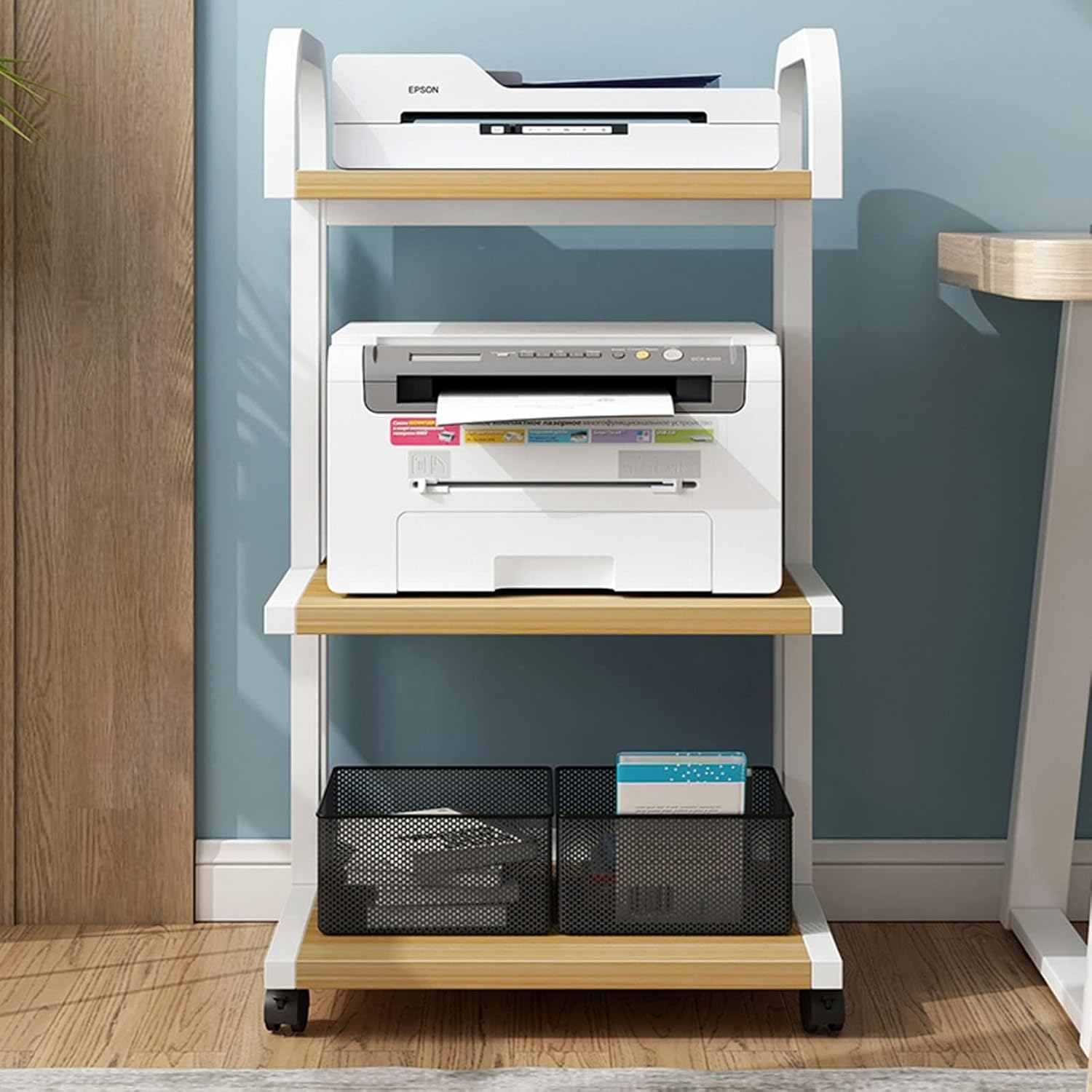 YLQFGUVWK 3 Tiers AV Media Stand Media Storage Cabinet