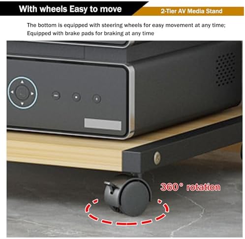 USZWBY Media Stereo Cabinet Standav Media Stand with Wheels