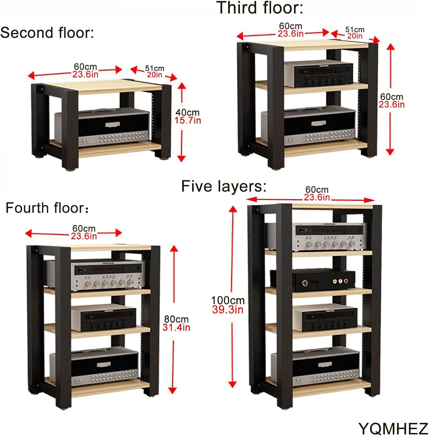 Walnut Audio Rack & AV Media Stand