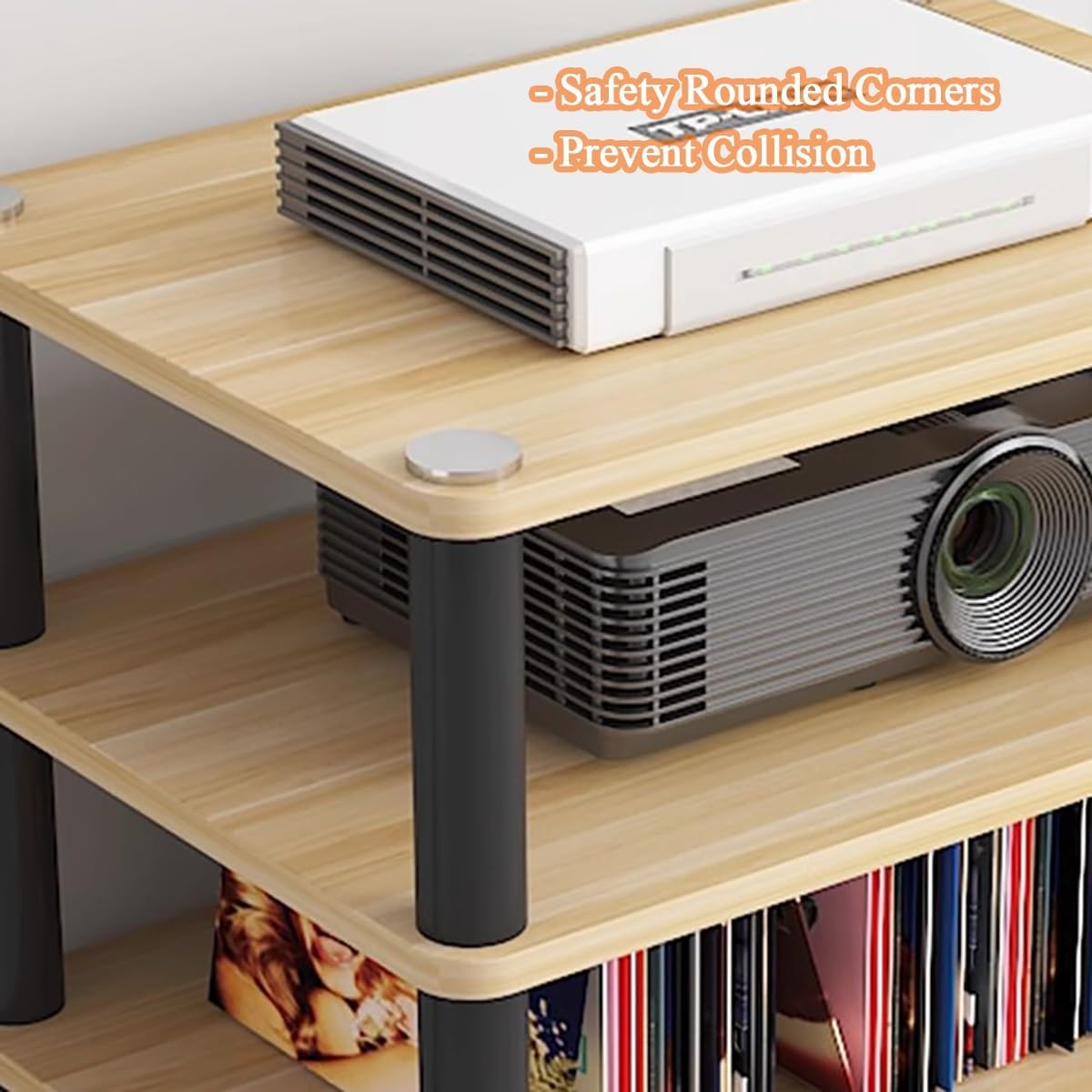 4 Tier Audio Video Equipment Rack Stereo Component Console Stand Media Cabinet