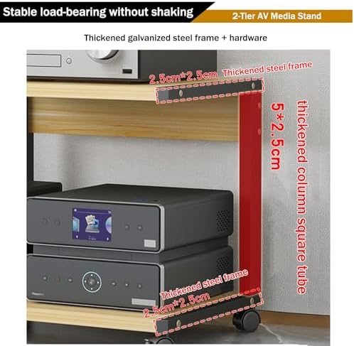 USZWBY Media Stereo Cabinet Standav Media Stand with Wheels