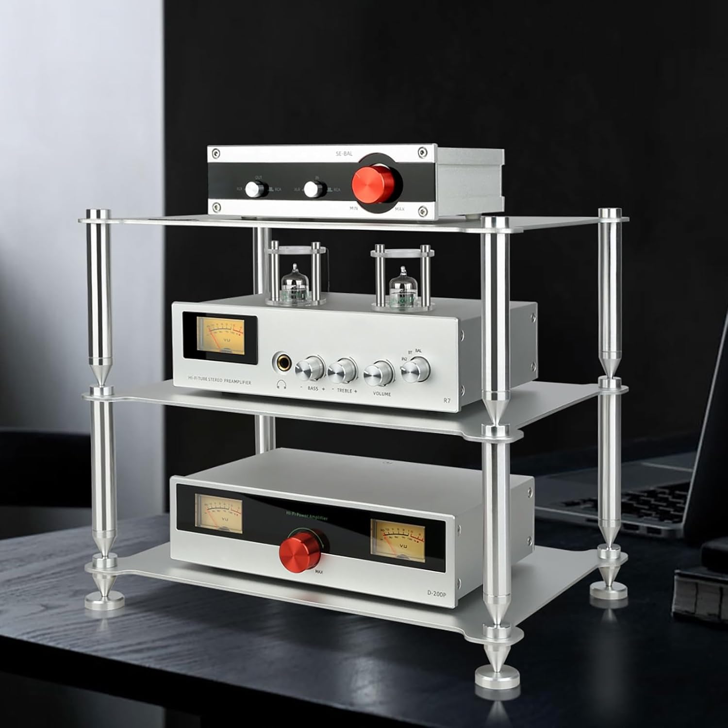 ZIHESY Audio Rack Tower Small AV Component Entertainment Stand
