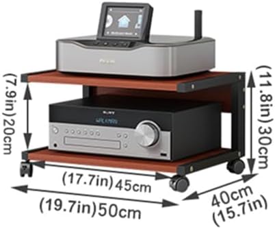 2-Tier Movable Media Stand Multi-Function Open Storage Shelf for DVD Player/TV Boxe/Game Consoles/TV Accessories