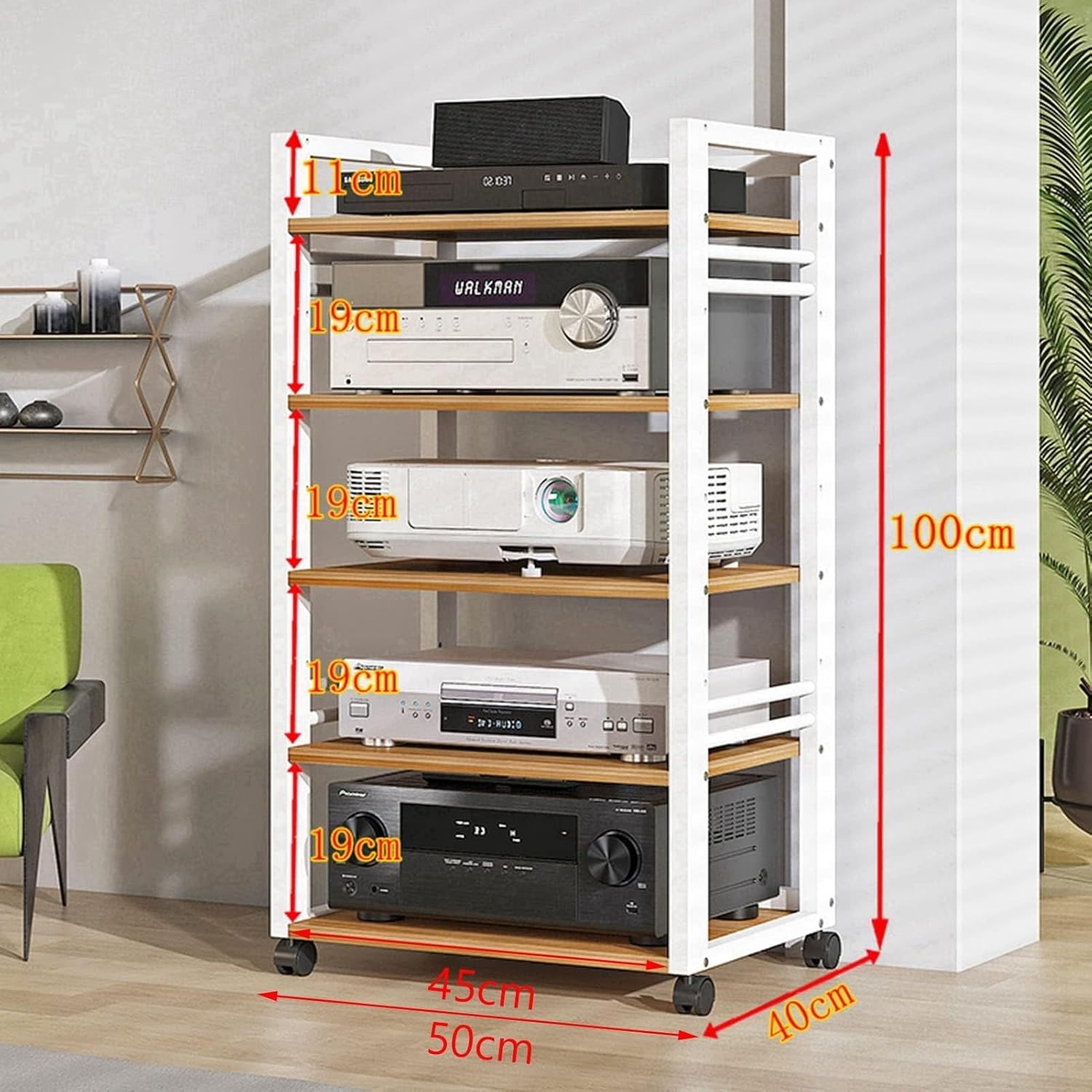 YLQFGUVWK Mobile 5 Tier Stand Media Player CD DVD Rack