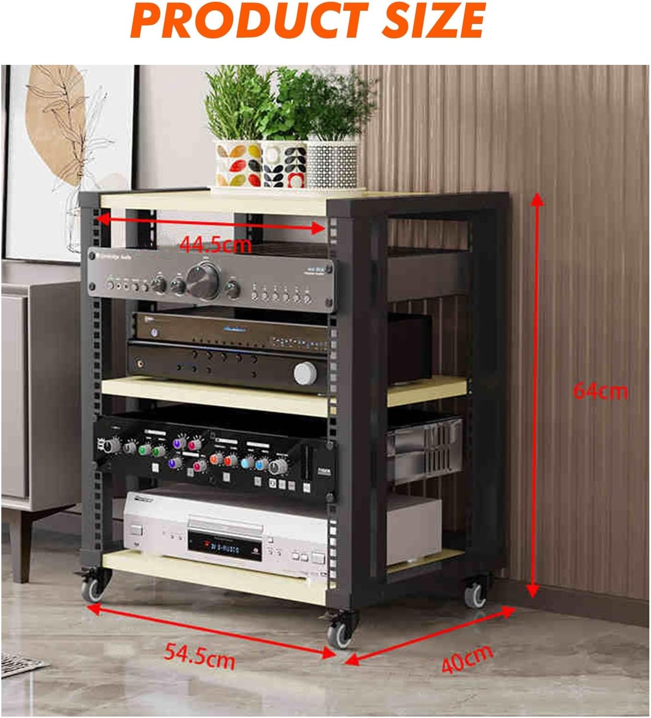 YLQFGUVWK 3 Layer Removable Audio Stand Media Player Stand Adjustable Open Storage Rack Floor Standing Shelf Cabinet for Home/Office/Audio Video/DJ/Theater(White Maple)