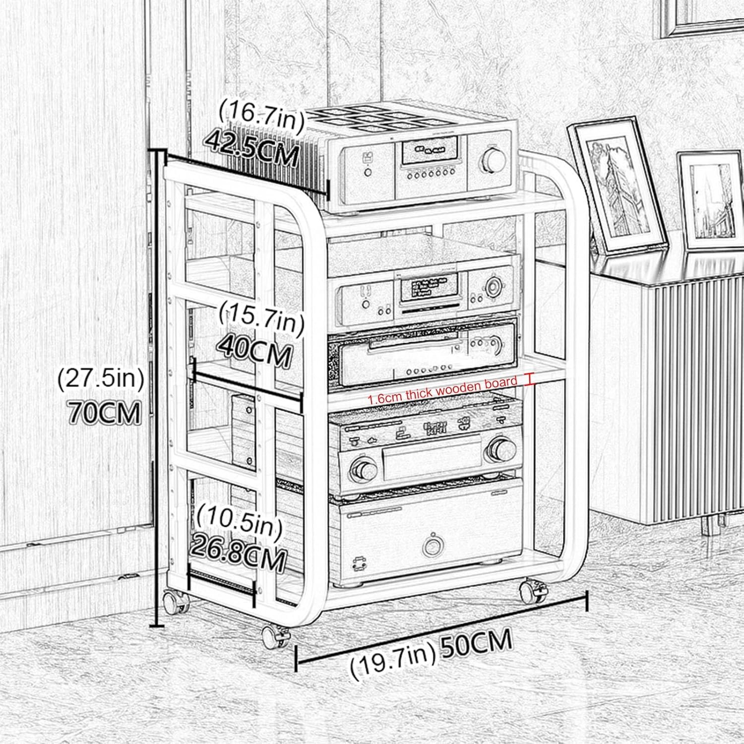 AErosx AV Media Stand Corner Shelf