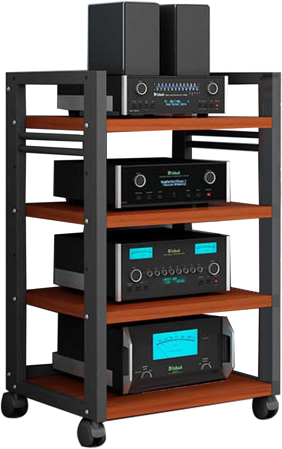 YLQFGUVWK 4 Tier AV Media Stand Corner Stand Wooden Corner Stand Component Cabinet Stereo Audio Rack Tower