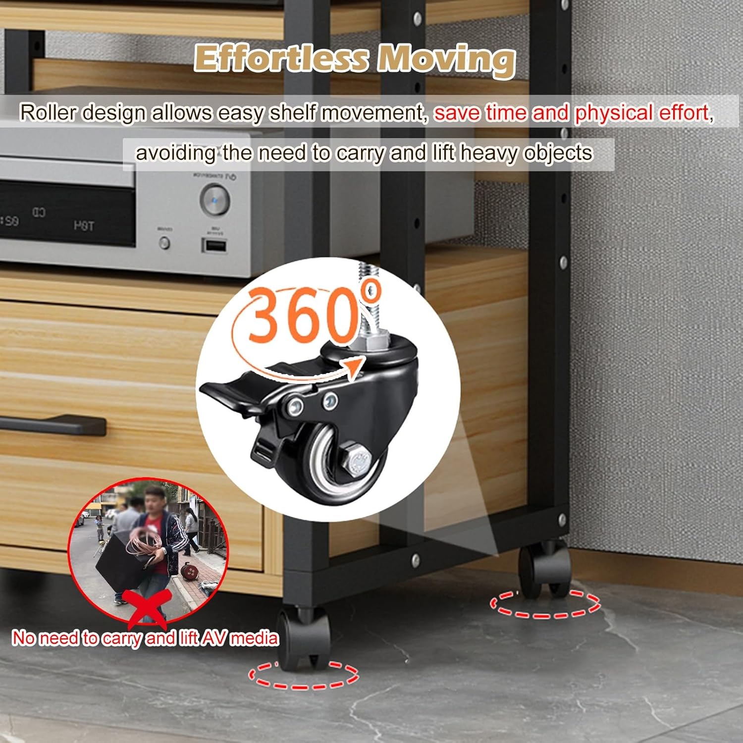 WLCGYD Home HiFi Audio Rack Cabinet 100cm High Large Capacity Audio-Video Media Stand for Amplifier/Record Player/Stereo Receiver - Corner Entertainment Center