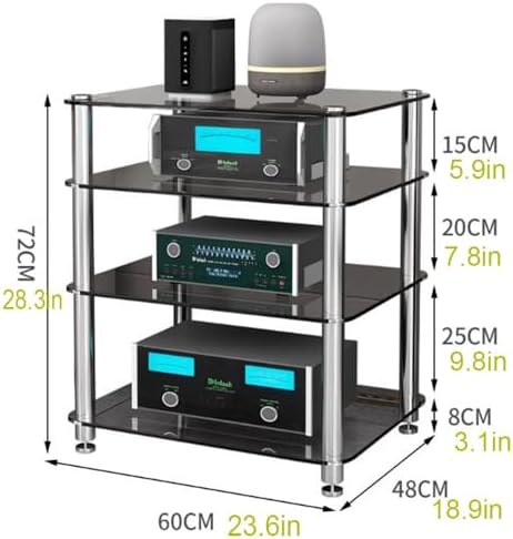 MDYHY 4-Tier Glass Media Stand for AV Components
