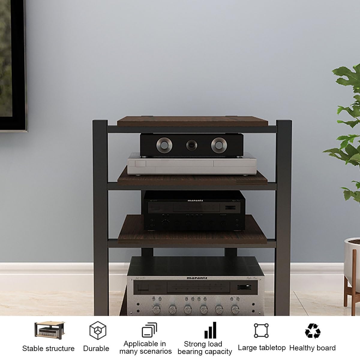 2.3.4 Tier AV Media Stand - Stereo Audio Rack