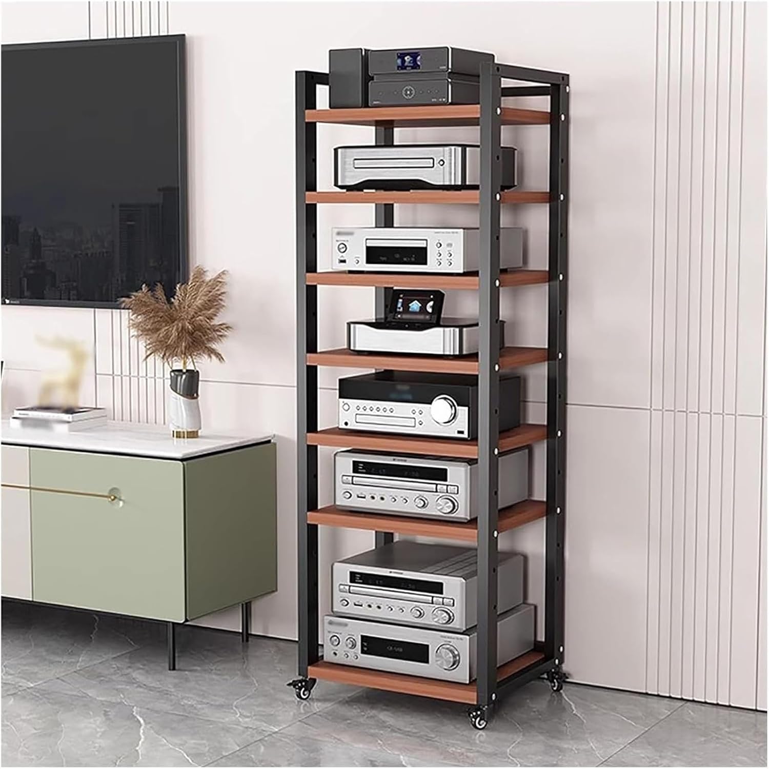 7 8 6 5 Tier AV Media Stand Cabinet Floor-Standing Audio Rack
