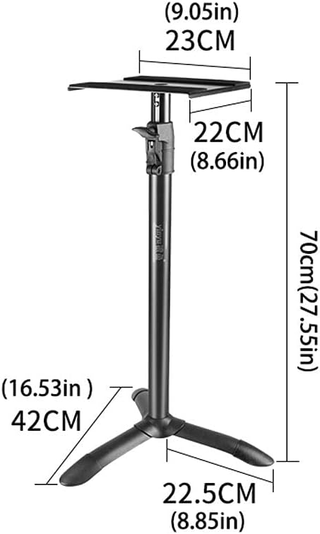 Entertainment Center Shelves Audio Stand Lift Tripod Multimedia Stand Metal Floor Surround Desk Stand for Surround Sound and Bookshelf Speakers Suitable for DVD Players
