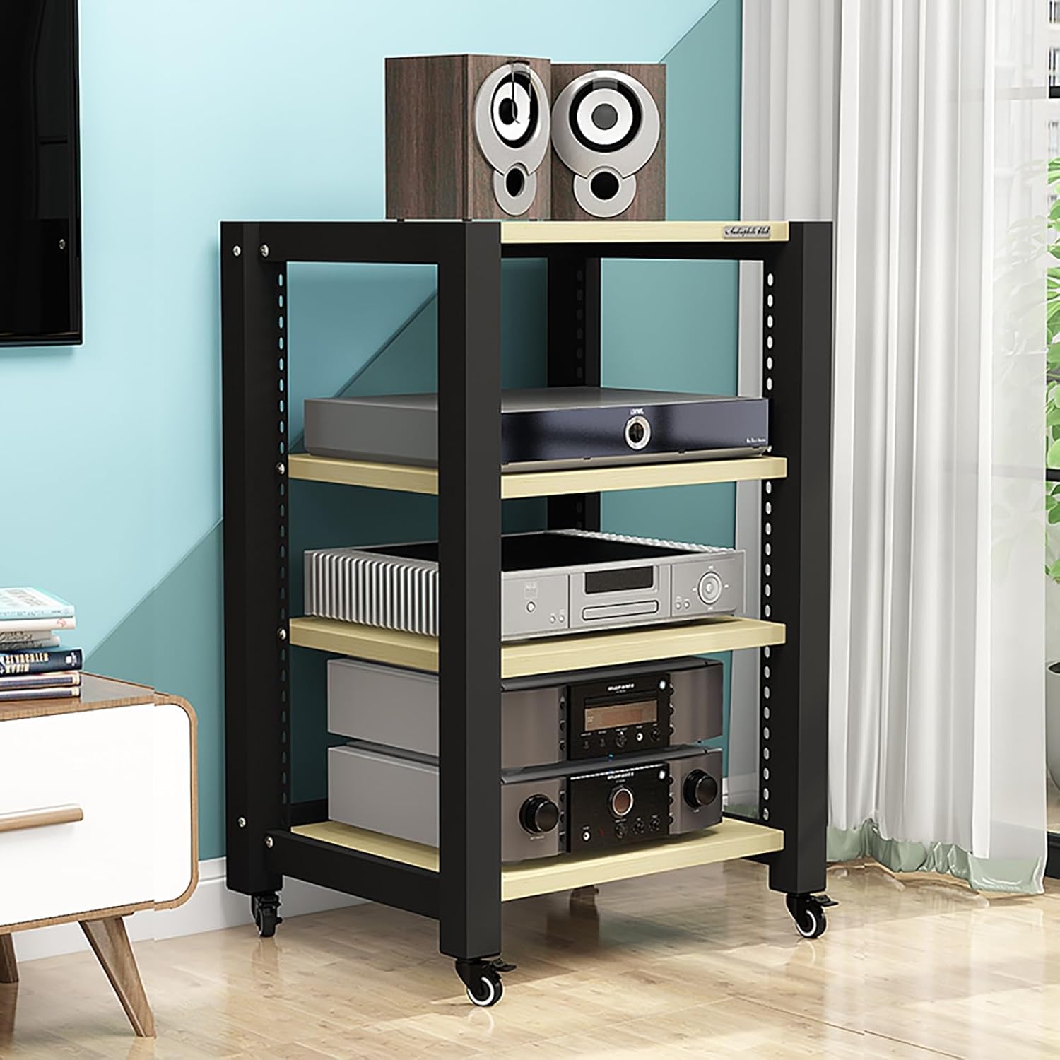 Av Media Stand With Adjustable Shelves